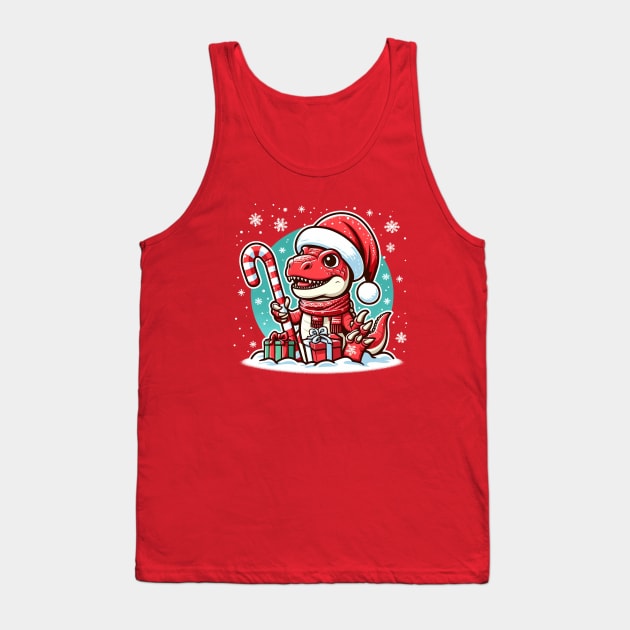 Christmas T-Rex Tank Top by Sketchy